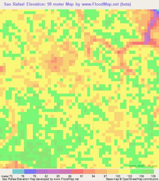 Sao Rafael,Brazil Elevation Map