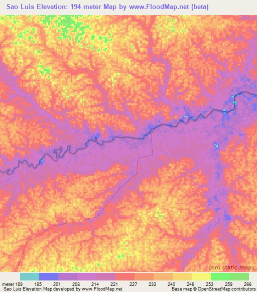 Sao Luis,Brazil Elevation Map