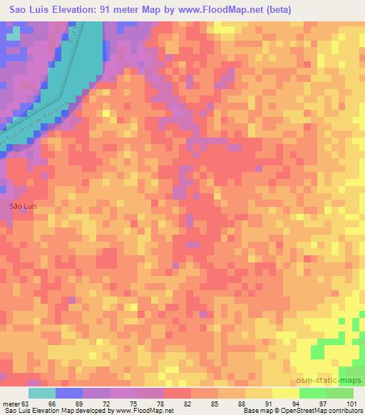 Sao Luis,Brazil Elevation Map