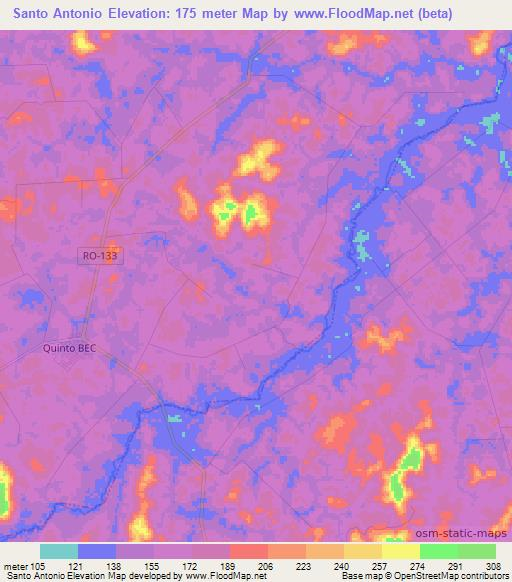 Santo Antonio,Brazil Elevation Map