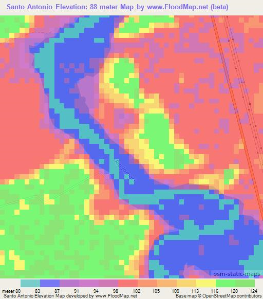 Santo Antonio,Brazil Elevation Map