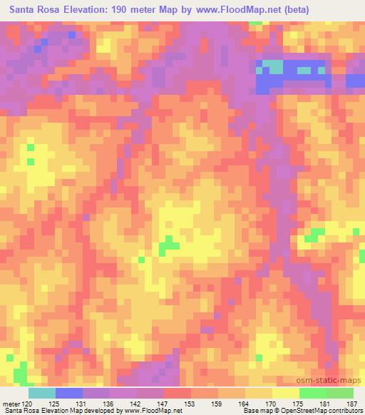 Santa Rosa,Brazil Elevation Map