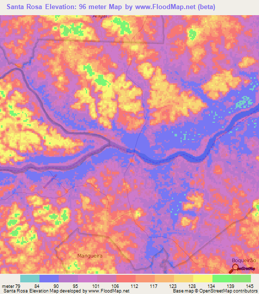 Santa Rosa,Brazil Elevation Map