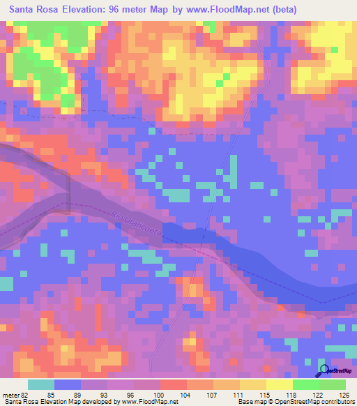 Santa Rosa,Brazil Elevation Map