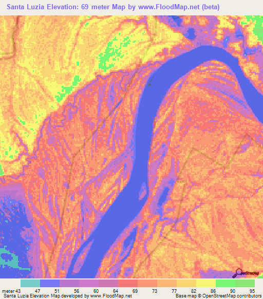 Santa Luzia,Brazil Elevation Map