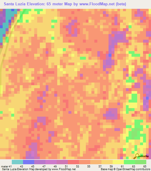 Santa Luzia,Brazil Elevation Map