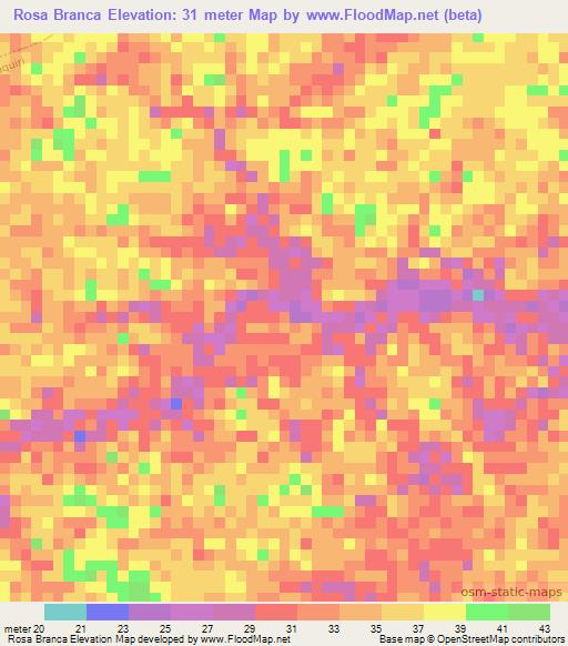 Rosa Branca,Brazil Elevation Map