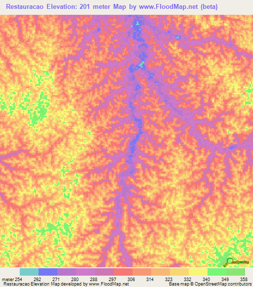 Restauracao,Brazil Elevation Map