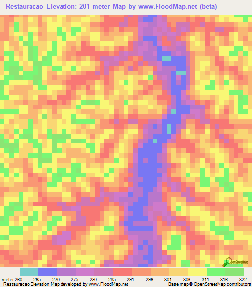 Restauracao,Brazil Elevation Map