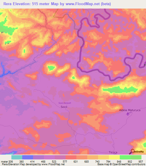 Rera,Brazil Elevation Map