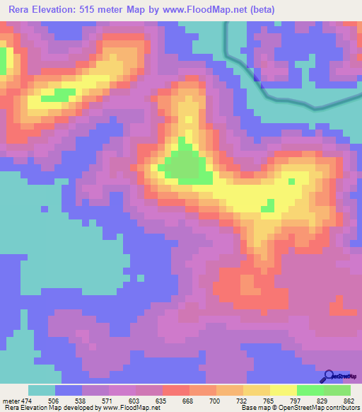 Rera,Brazil Elevation Map