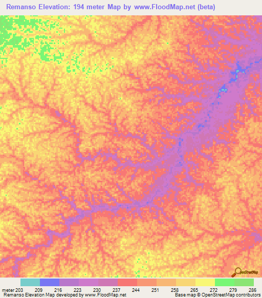 Remanso,Brazil Elevation Map