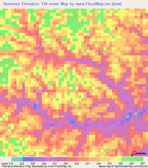 Remanso,Brazil Elevation Map