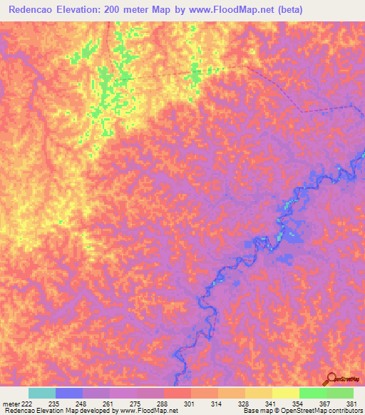 Redencao,Brazil Elevation Map