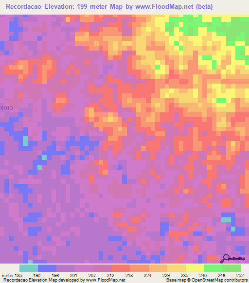 Recordacao,Brazil Elevation Map