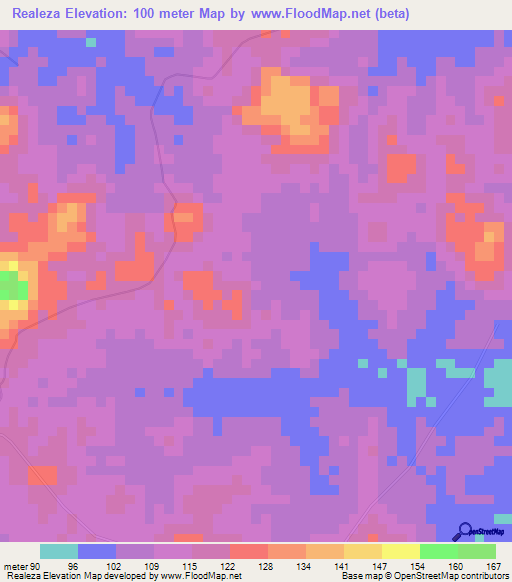 Realeza,Brazil Elevation Map