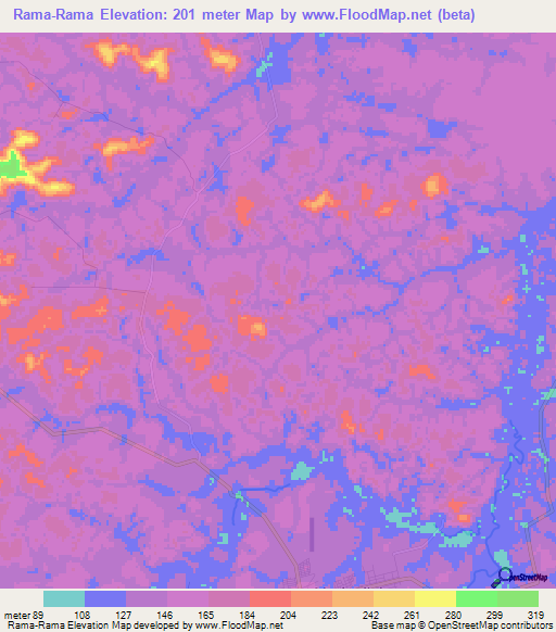 Rama-Rama,Brazil Elevation Map