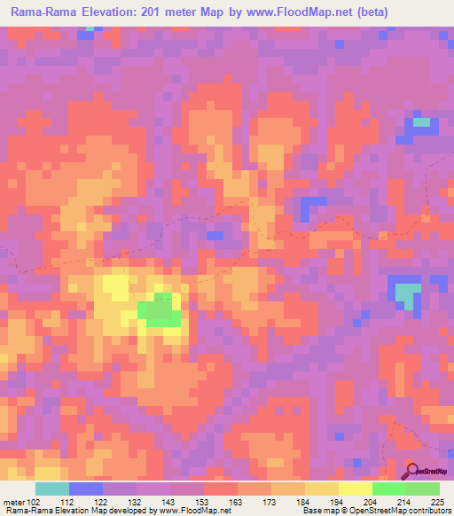 Rama-Rama,Brazil Elevation Map