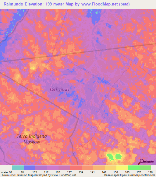 Raimundo,Brazil Elevation Map