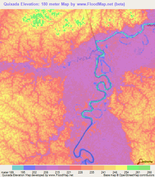 Quixada,Brazil Elevation Map