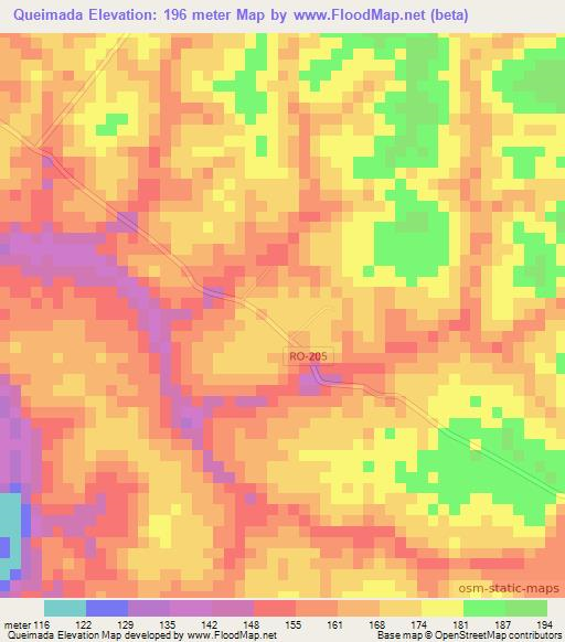 Queimada,Brazil Elevation Map