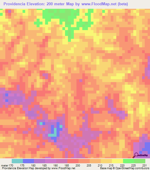 Providencia,Brazil Elevation Map