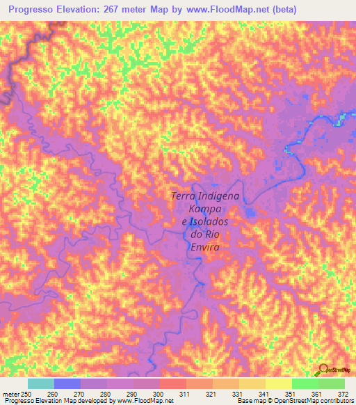 Progresso,Brazil Elevation Map