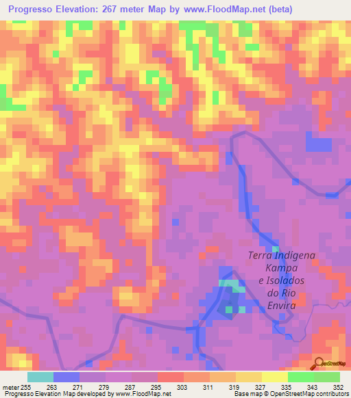 Progresso,Brazil Elevation Map