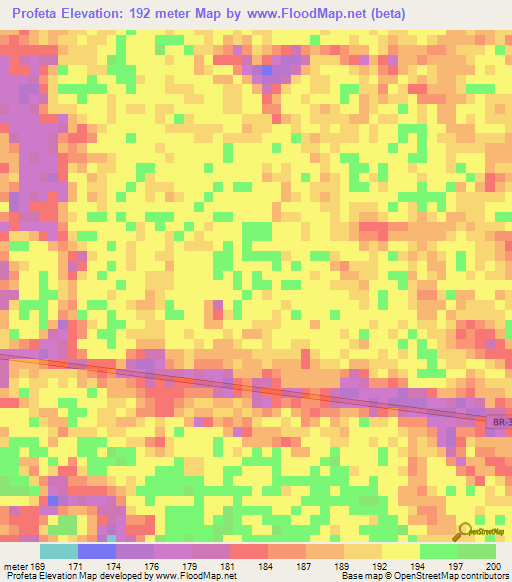 Profeta,Brazil Elevation Map