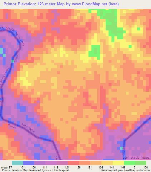 Primor,Brazil Elevation Map