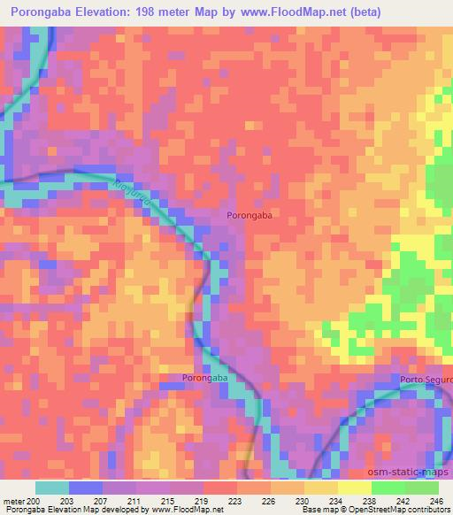 Porongaba,Brazil Elevation Map