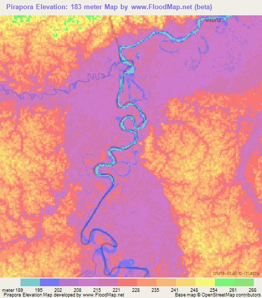 Pirapora,Brazil Elevation Map