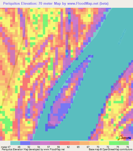 Periquitos,Brazil Elevation Map