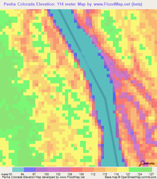 Penha Colorada,Brazil Elevation Map