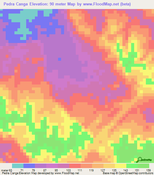 Pedra Canga,Brazil Elevation Map