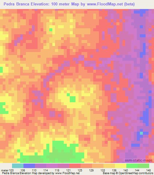 Pedra Branca,Brazil Elevation Map