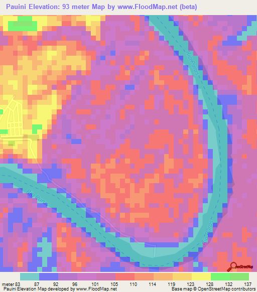 Pauini,Brazil Elevation Map