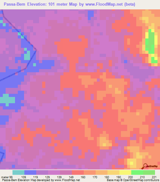 Passa-Bem,Brazil Elevation Map