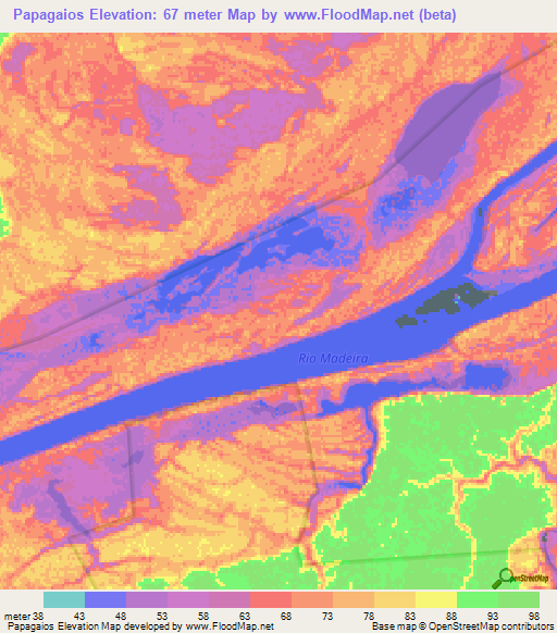 Papagaios,Brazil Elevation Map