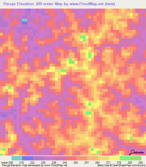 Pacuja,Brazil Elevation Map