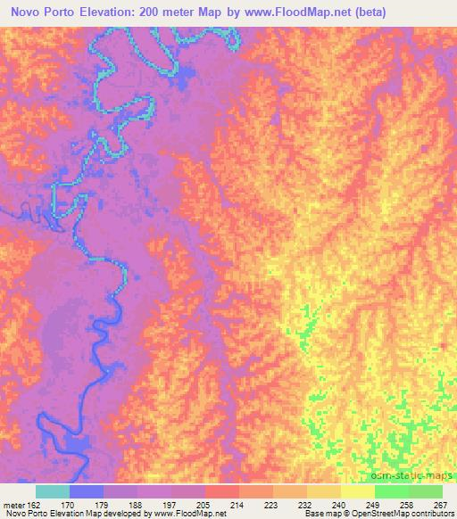 Novo Porto,Brazil Elevation Map