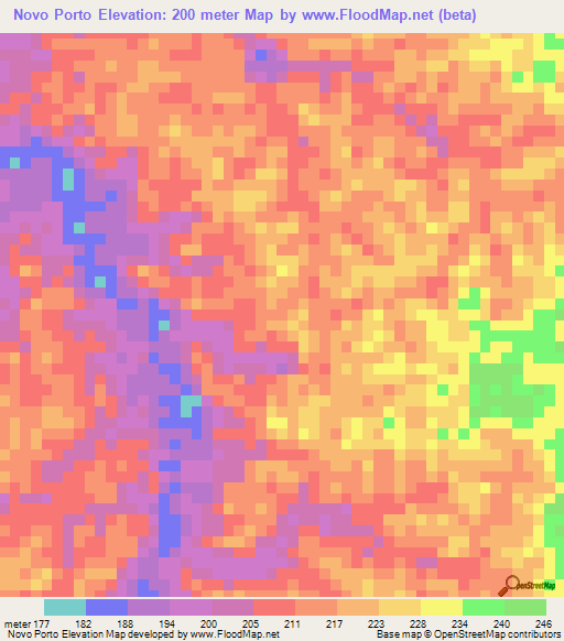 Novo Porto,Brazil Elevation Map