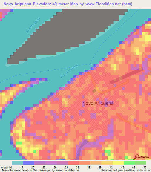 Novo Aripuana,Brazil Elevation Map