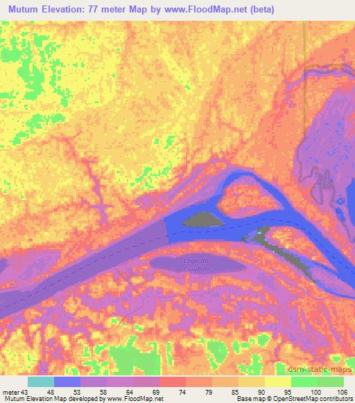 Mutum,Brazil Elevation Map