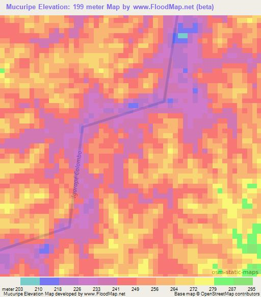 Mucuripe,Brazil Elevation Map