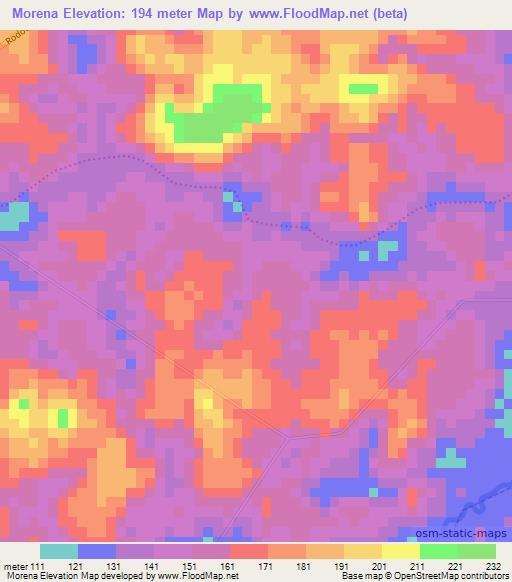 Morena,Brazil Elevation Map