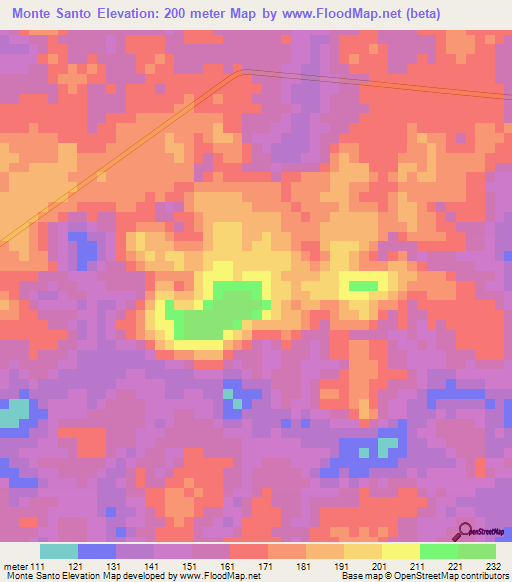 Monte Santo,Brazil Elevation Map