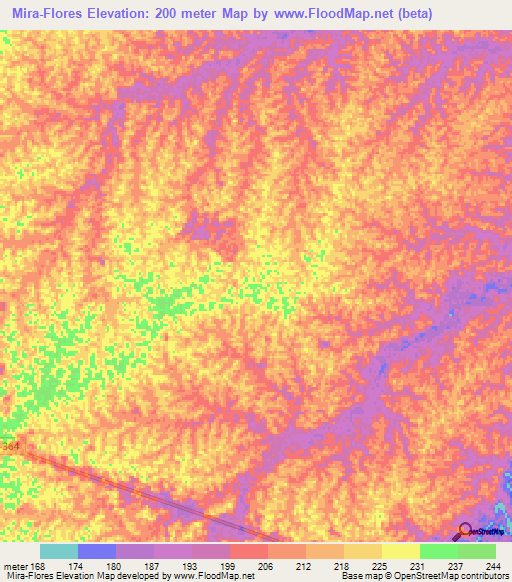 Mira-Flores,Brazil Elevation Map