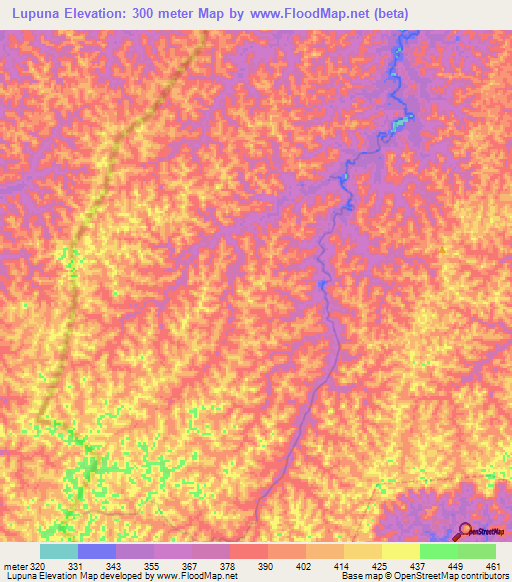 Lupuna,Brazil Elevation Map