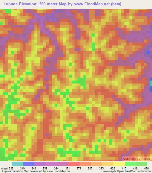 Lupuna,Brazil Elevation Map